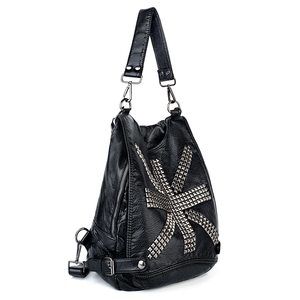 Backpack Purse for Women Vegan Leather Rivet Studded Ladies Fashion Travel🤚